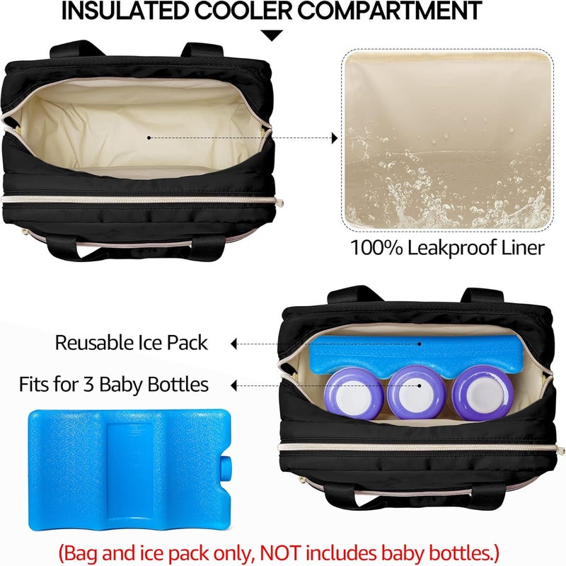 Fasrom Wearable Breast Pump Bag with Cooler and Ice Pack Compatible with Momcozy, Medela and Elvie Pumps, Insulated Pump Carrying Case to Hold Extra Pump Parts, Black (Patent Design) - Image 3
